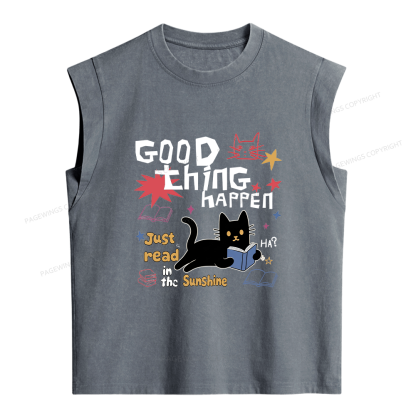 Pagewings Good Thing Happen Women's Washed Tank Top