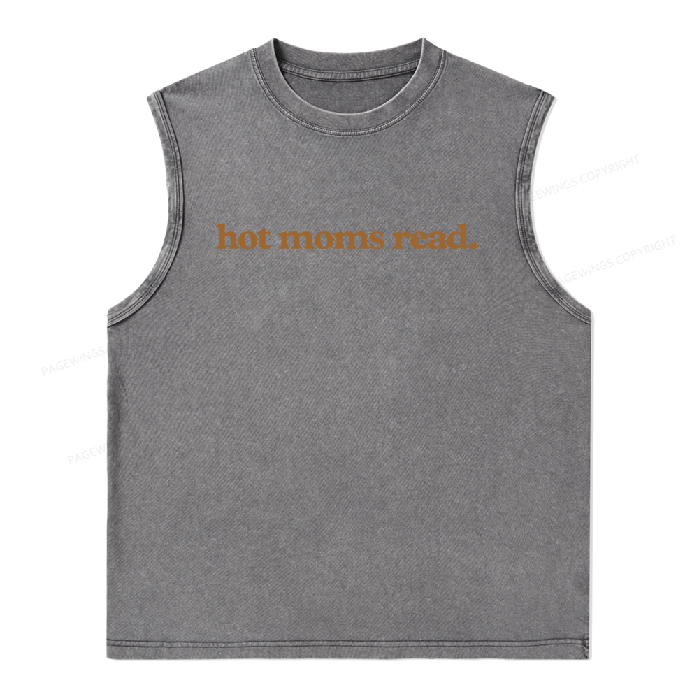 Pagewings  Hot Moms Read Unisex Washed Tank Top