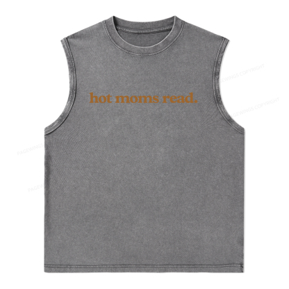 Pagewings  Hot Moms Read Unisex Washed Tank Top