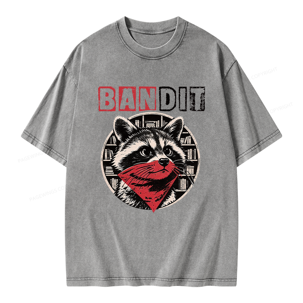 Pagewings Book Bandit Unisex Washed T-shirt