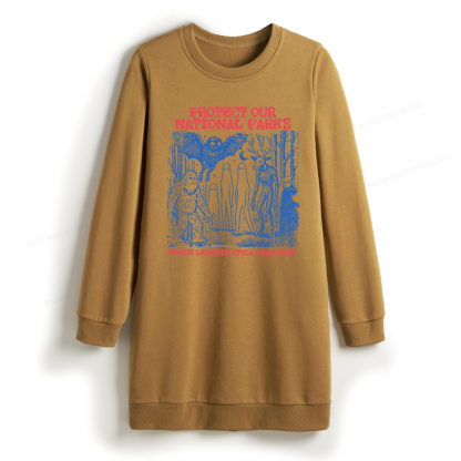 Pagewings Protect Our Parks Vintage Camping Sweatshirt Dress