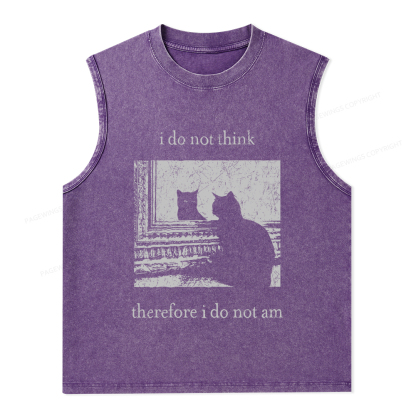 Pagewings I Do Not Think Therefore I Do Not Am Unisex Washed Tank Top