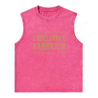Pagewings Unreliable Narrator Unisex Washed Tank Top
