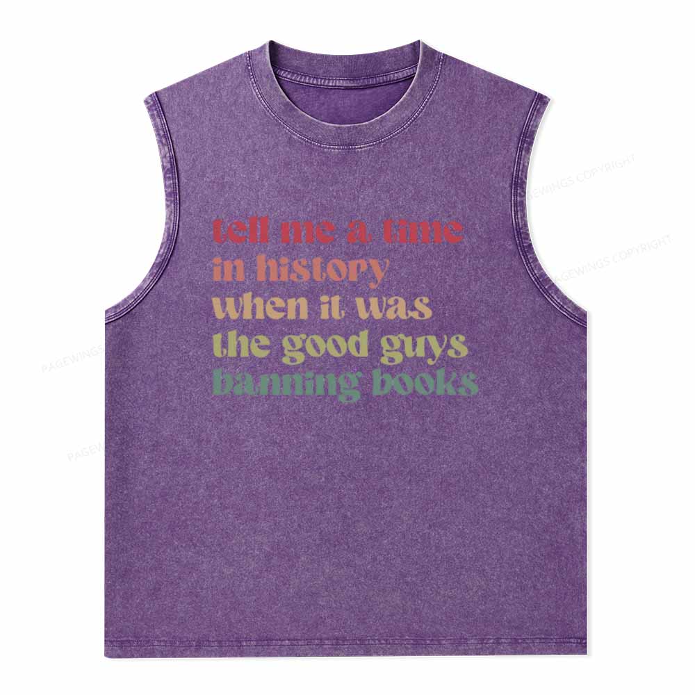 Pagewings Tell Me a Time in History Unisex Washed Tank Top