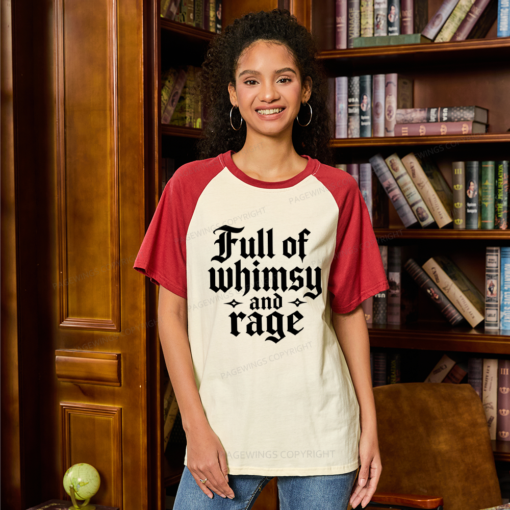 Pagewings Full of Whimsy and Rage Raglan T-shirt