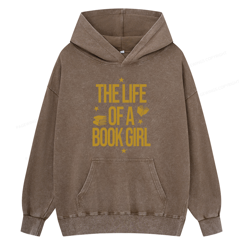Pagewings The Life of a Book Girl Unisex Washed Hoodie