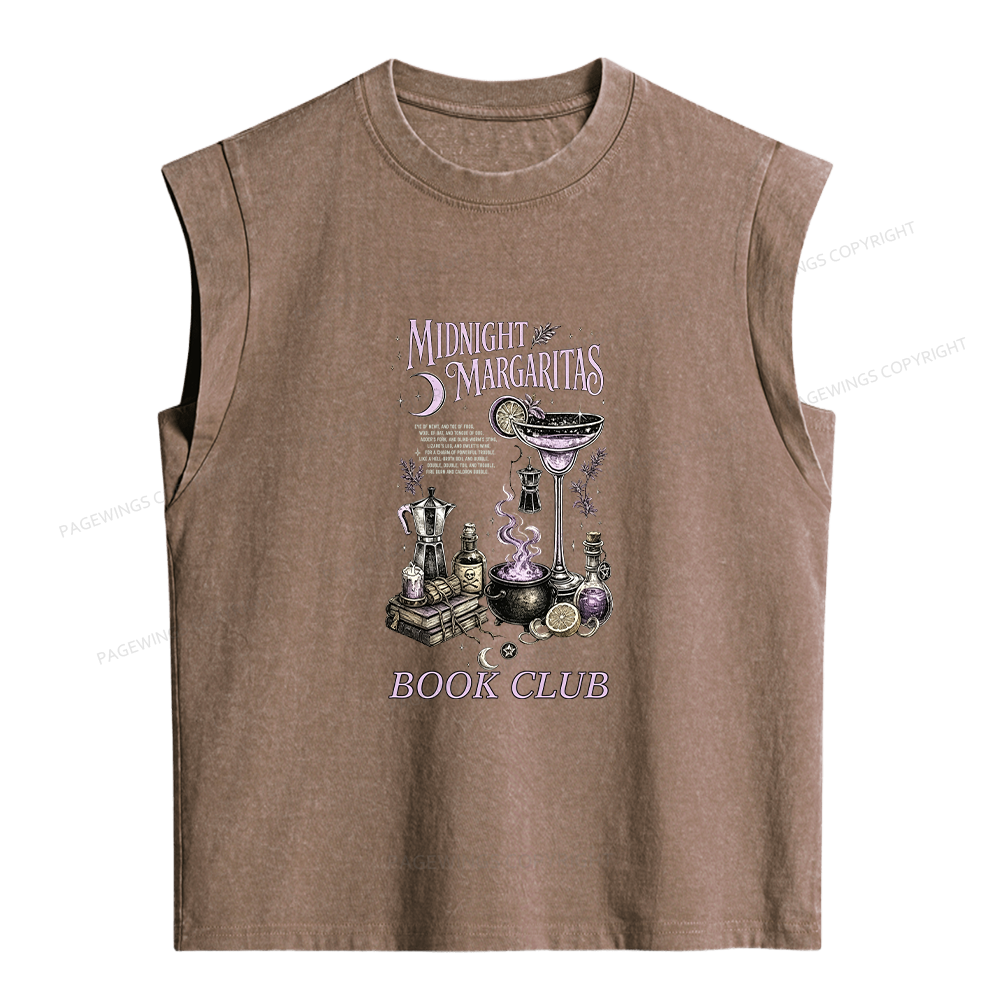 Pagewings Midnight Margaritas Book Club Women's Washed Tank Top