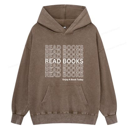 Pagewings Read Books Librarian Unisex Washed Hoodie