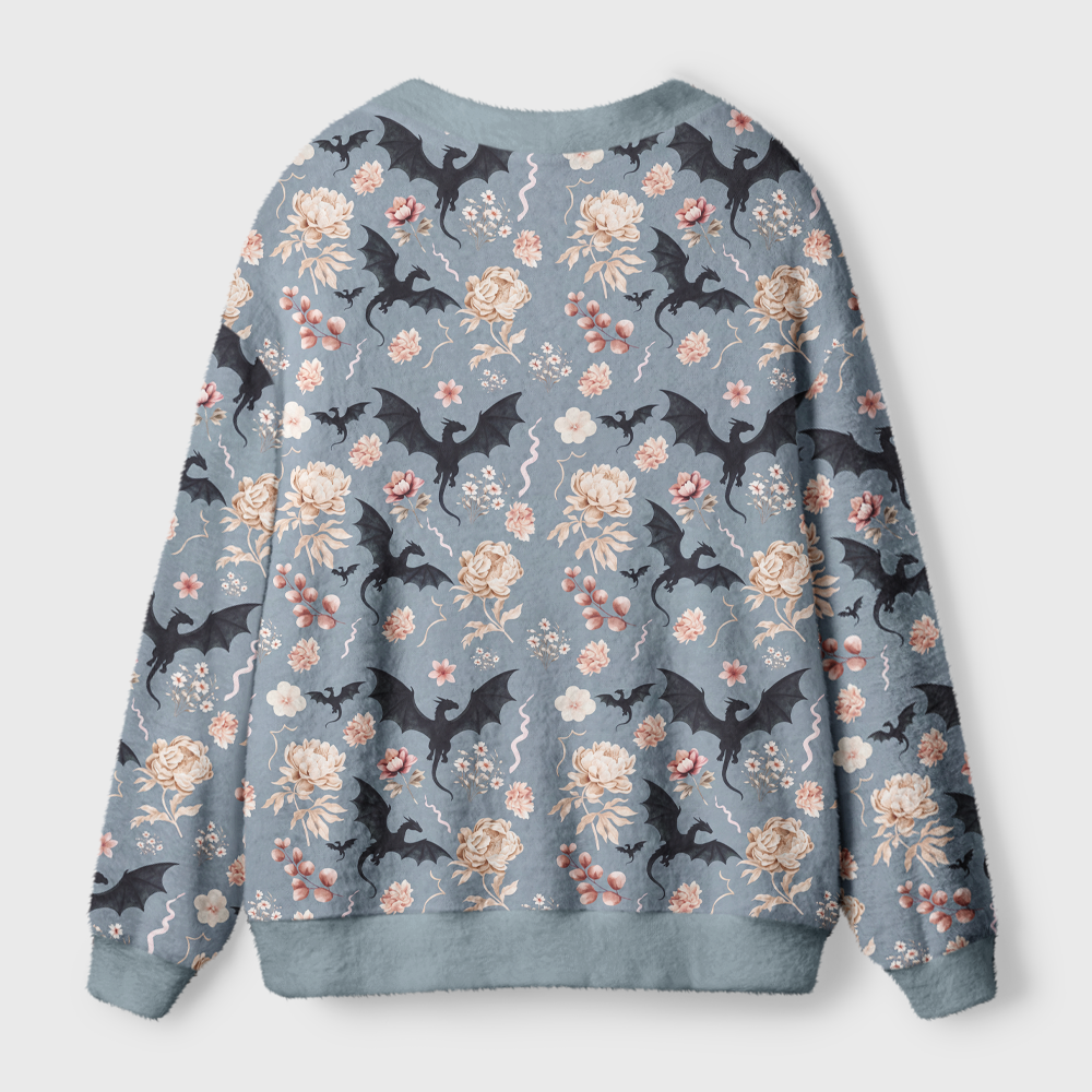Pagewings Book Dragon Light Knit Unisex Cardigan Sweaters