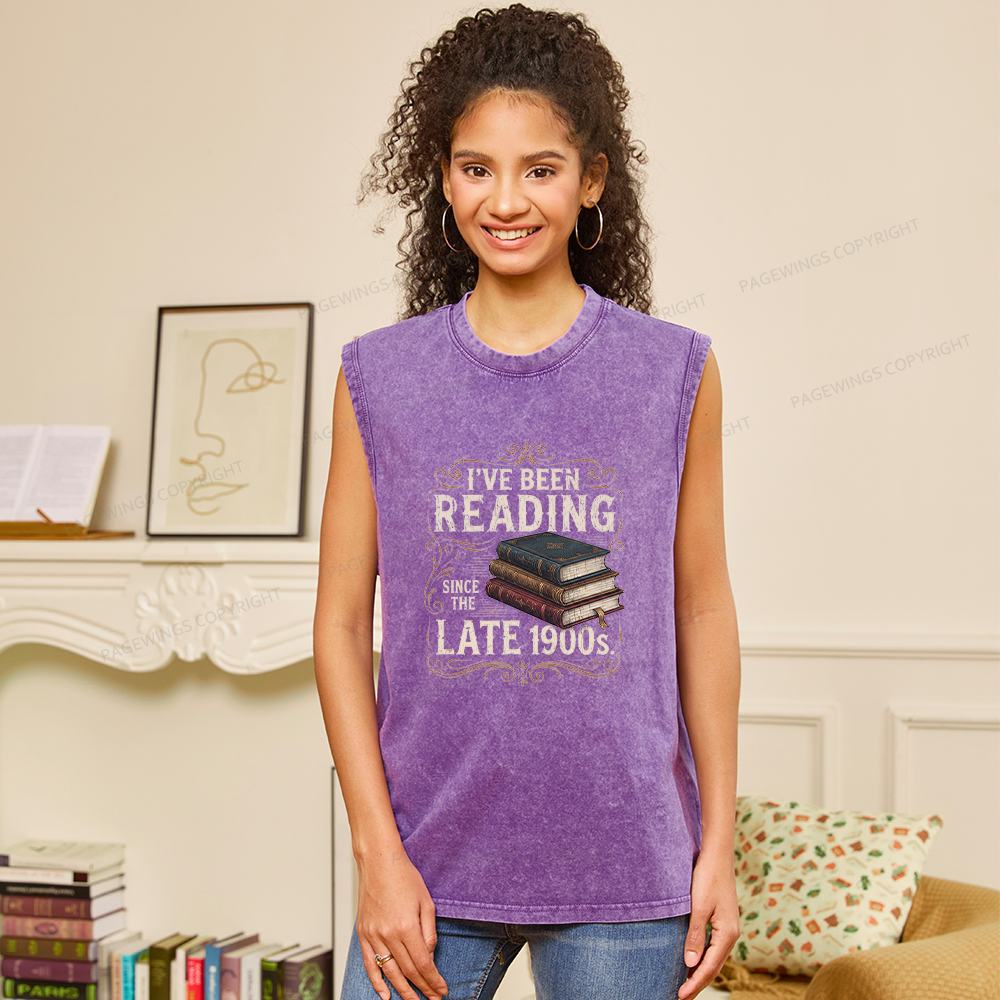 Pagewings Vintage Reading Since Late 1900s Unisex Washed Tank Top