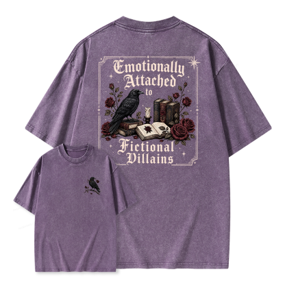 Pagewings Emotionally Attached to Fictional Villains Unisex Washed T-shirt