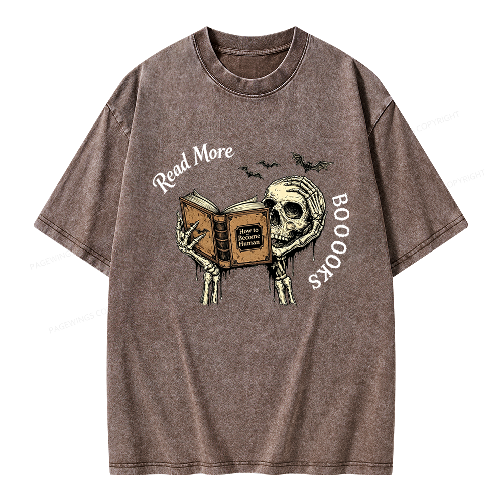 Pagewings Read More Books Unisex Washed T-shirt