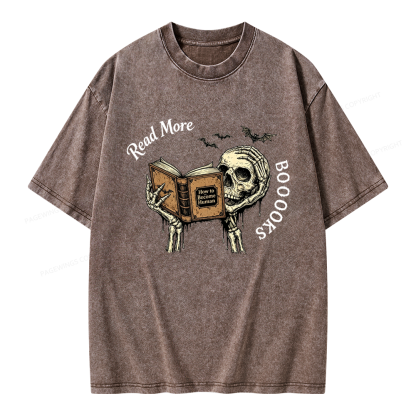 Pagewings Read More Books Unisex Washed T-shirt