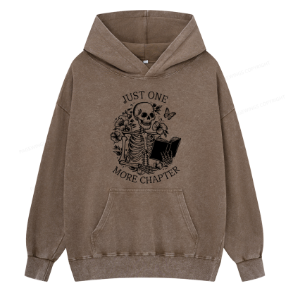 Pagewings One More Chapter Skeleton Unisex Washed Hoodie