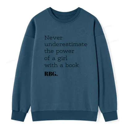 Pagewings Never Underestimate The Power Of a Girl With a Book Unisex Classic Sweatshirt