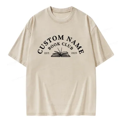 Pagewings Personalized Custom Book Club Unisex Washed T-shirt