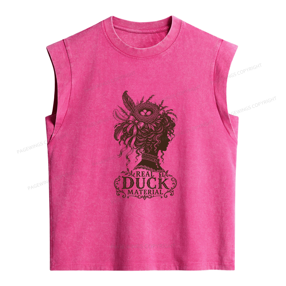 Pagewings Real Duck Material  Bookish Women's Washed Tank Top
