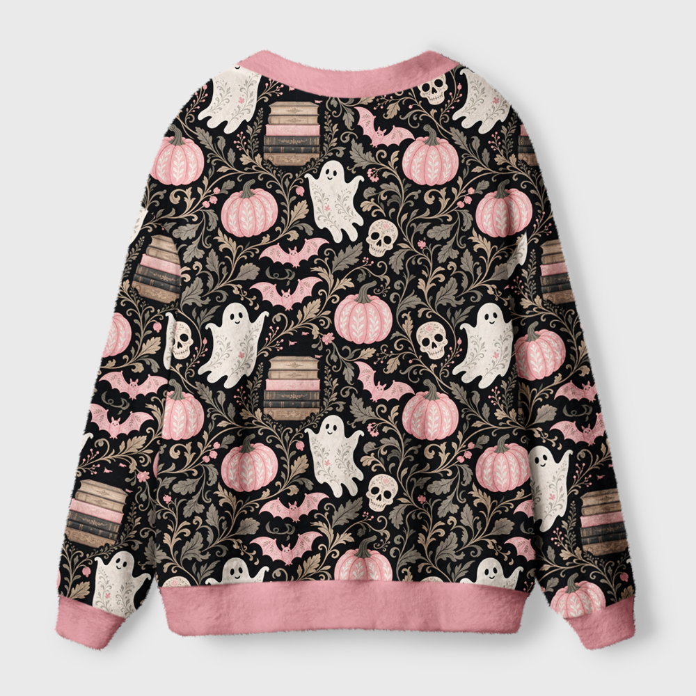 Pagewings Halloween Bookish Light Knit Unisex Cardigan Sweaters
