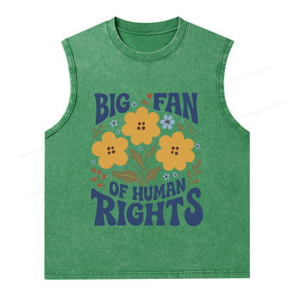 Pagewings Big Fan of Human Rights Unisex Washed Tank Top