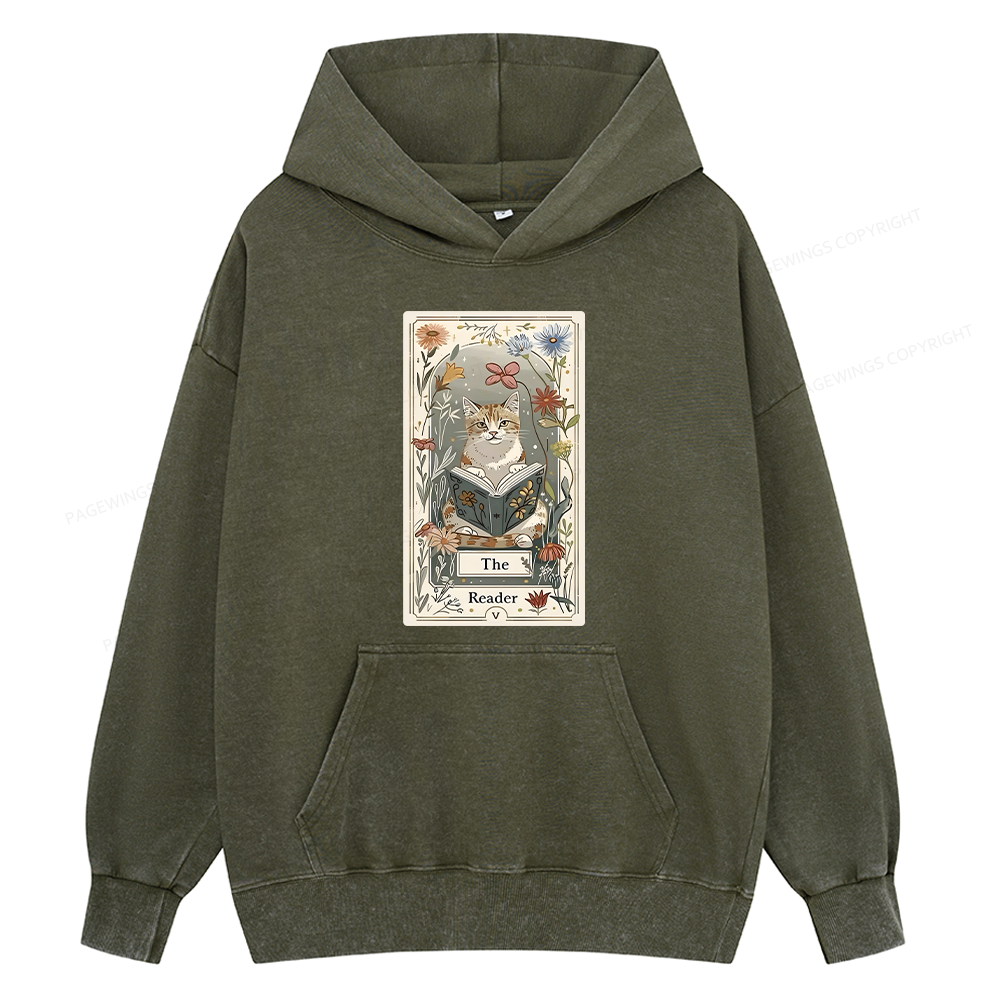 Pagewings The Reader Unisex Washed Hoodie