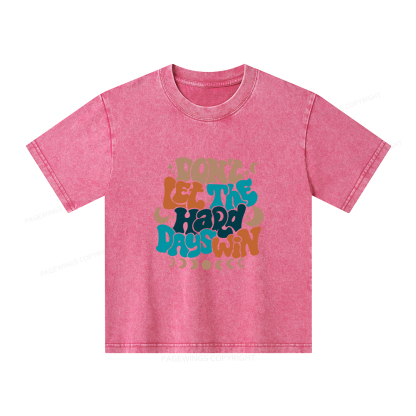 Pagewings Don't Let The Hard Days Win Unisex Kids Washed T-shirt