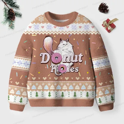 Pagewings Donut Holes Unisex Ugly Knit Sweatshirt