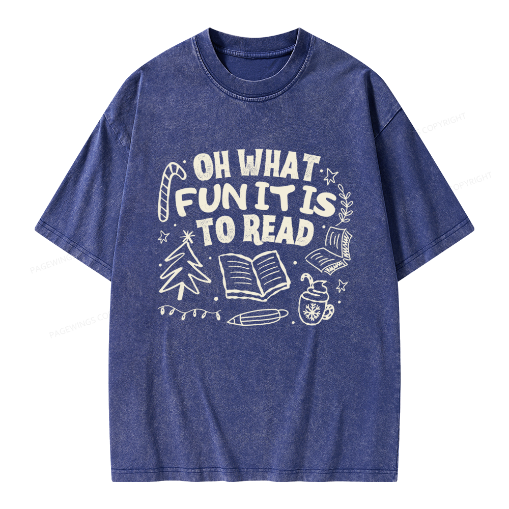 Pagewings Book Lover Holiday Unisex Washed T-shirt