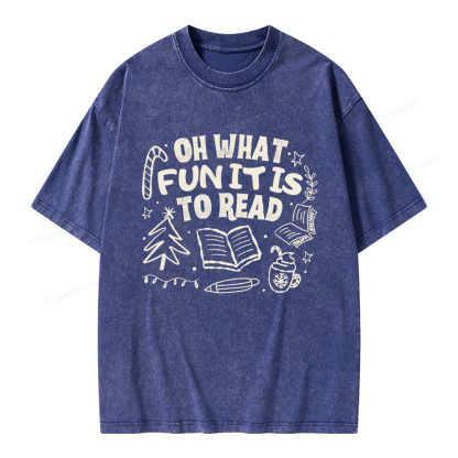 Pagewings Book Lover Holiday Unisex Washed T-shirt