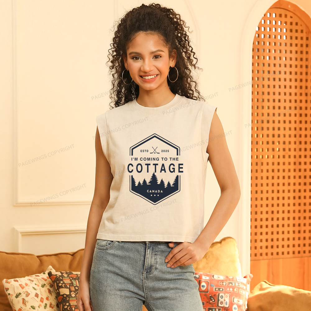 Pagewings Coming To The Cottage Women's Washed Tank Top