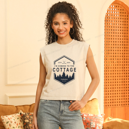 Pagewings Coming To The Cottage Women's Washed Tank Top