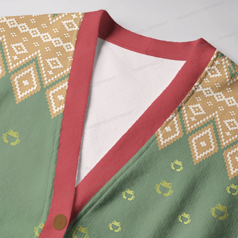 Pagewings Frog and Toad Unisex Ugly Cardigan Sweaters
