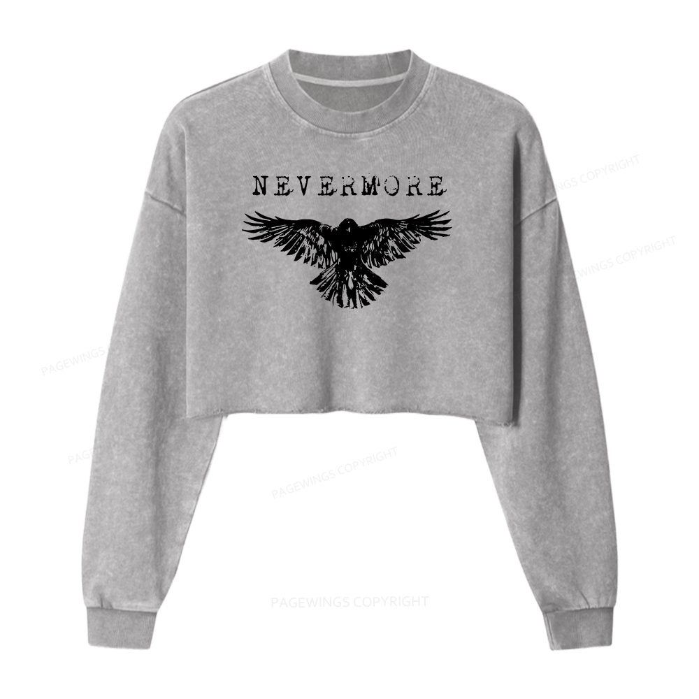Pagewings Nevermore Washed Crop Sweatshirt