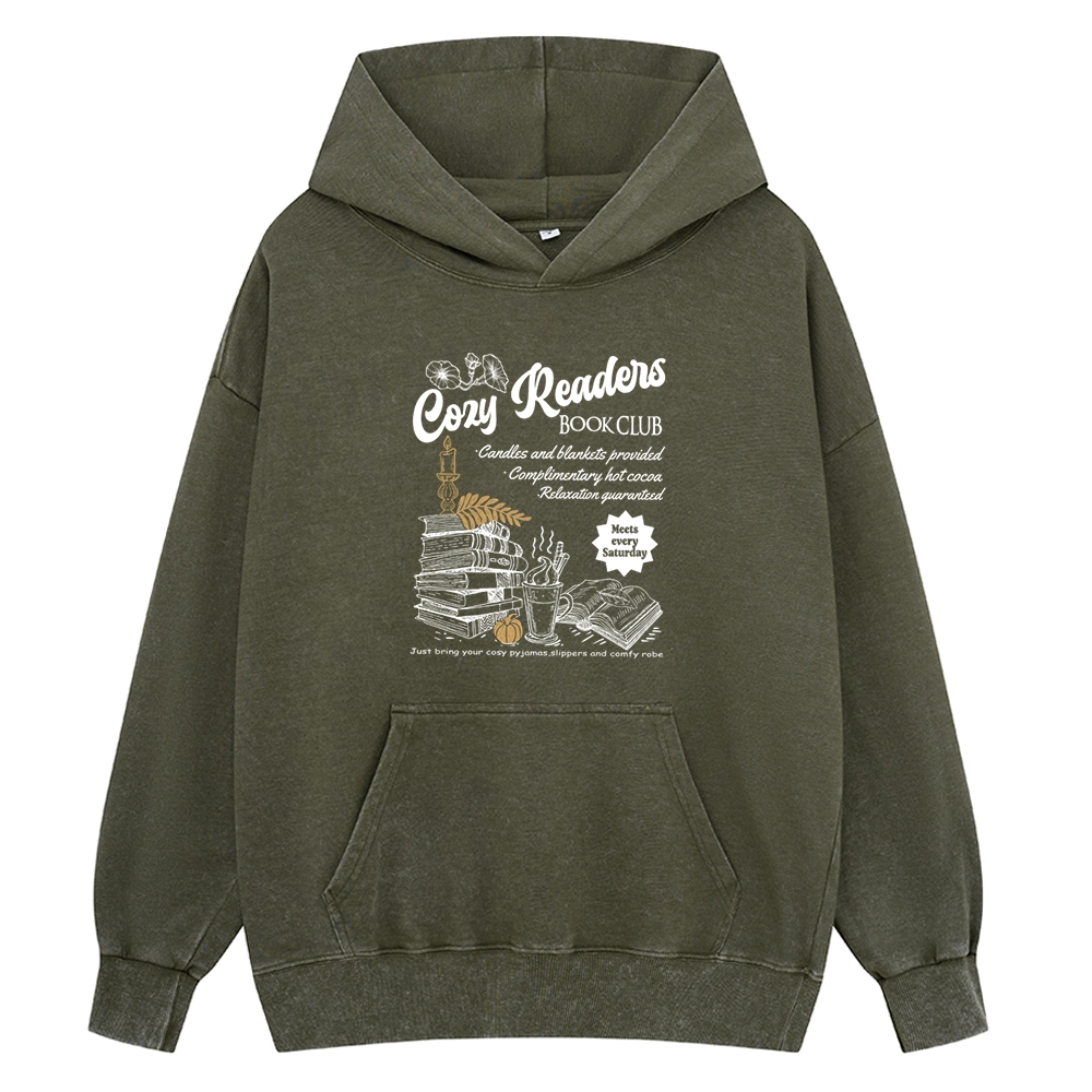 Pagewings Cozy reader Unisex Washed Hoodie