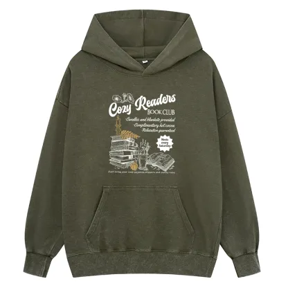 Pagewings Cozy reader Unisex Washed Hoodie