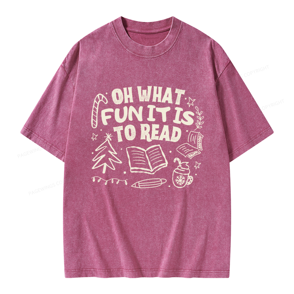 Pagewings Book Lover Holiday Unisex Washed T-shirt