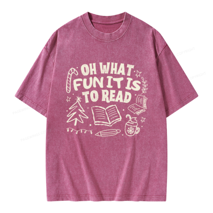 Pagewings Book Lover Holiday Unisex Washed T-shirt