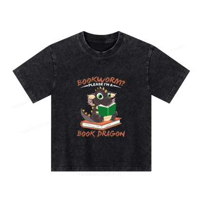 Pagewings Book Dragon Unisex Kids Washed T-shirt