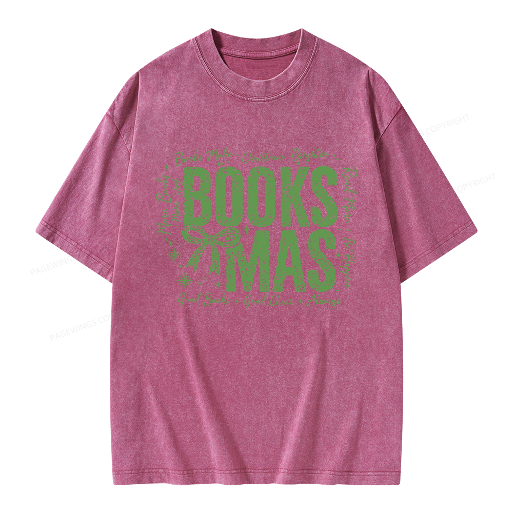 Pagewings Booksmas Unisex Washed T-shirt