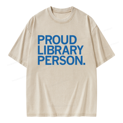 Pagewings Proud Library Person Unisex Washed T-shirt