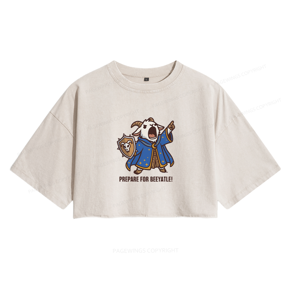 Pagewing Sci Fi Books Lover Women's Washed Cropped T-shirt