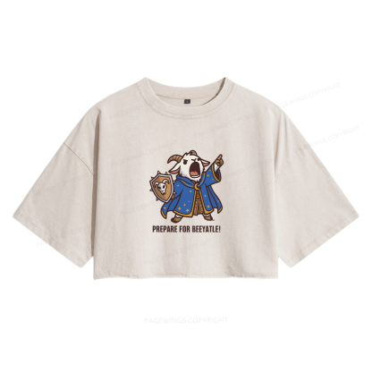 Pagewing Sci Fi Books Lover Women's Washed Cropped T-shirt