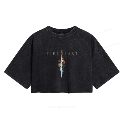Pagewing Reading Fantasy Bookish Women's Washed Cropped T-shirt