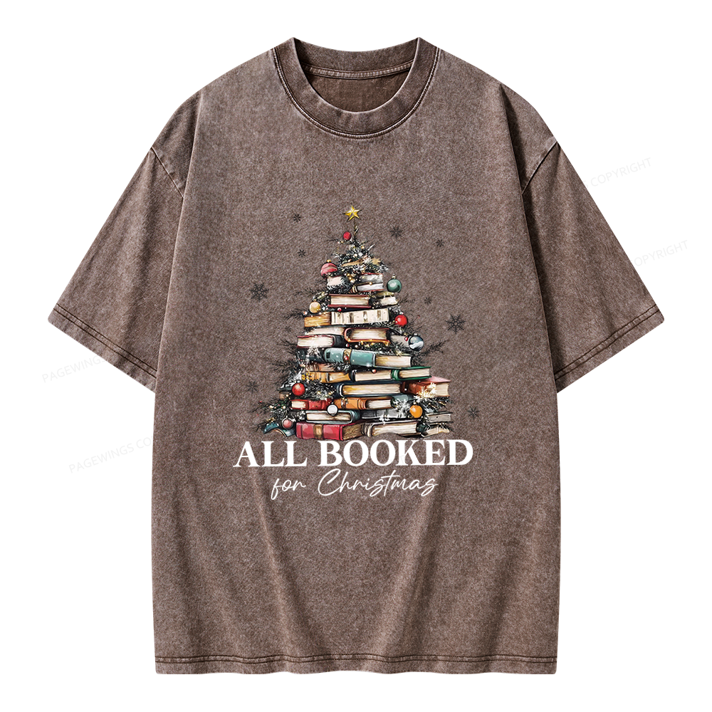 Pagewings All booked for Christmas Unisex Washed T-shirt