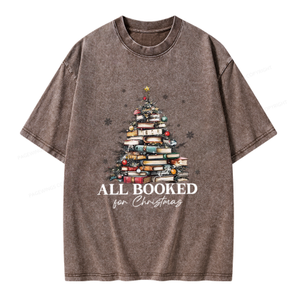 Pagewings All booked for Christmas Unisex Washed T-shirt
