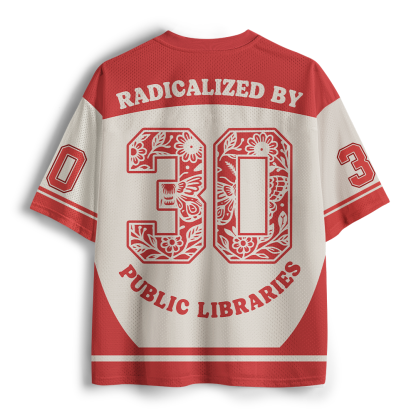 Pagewings Radicalized By Public Libraries Unisex Mesh Jersey