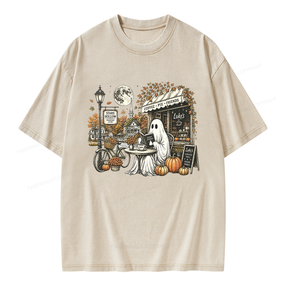 Pagewings Stars Hollow Ghost Unisex Washed T-shirt