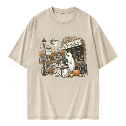 Pagewings Stars Hollow Ghost Unisex Washed T-shirt