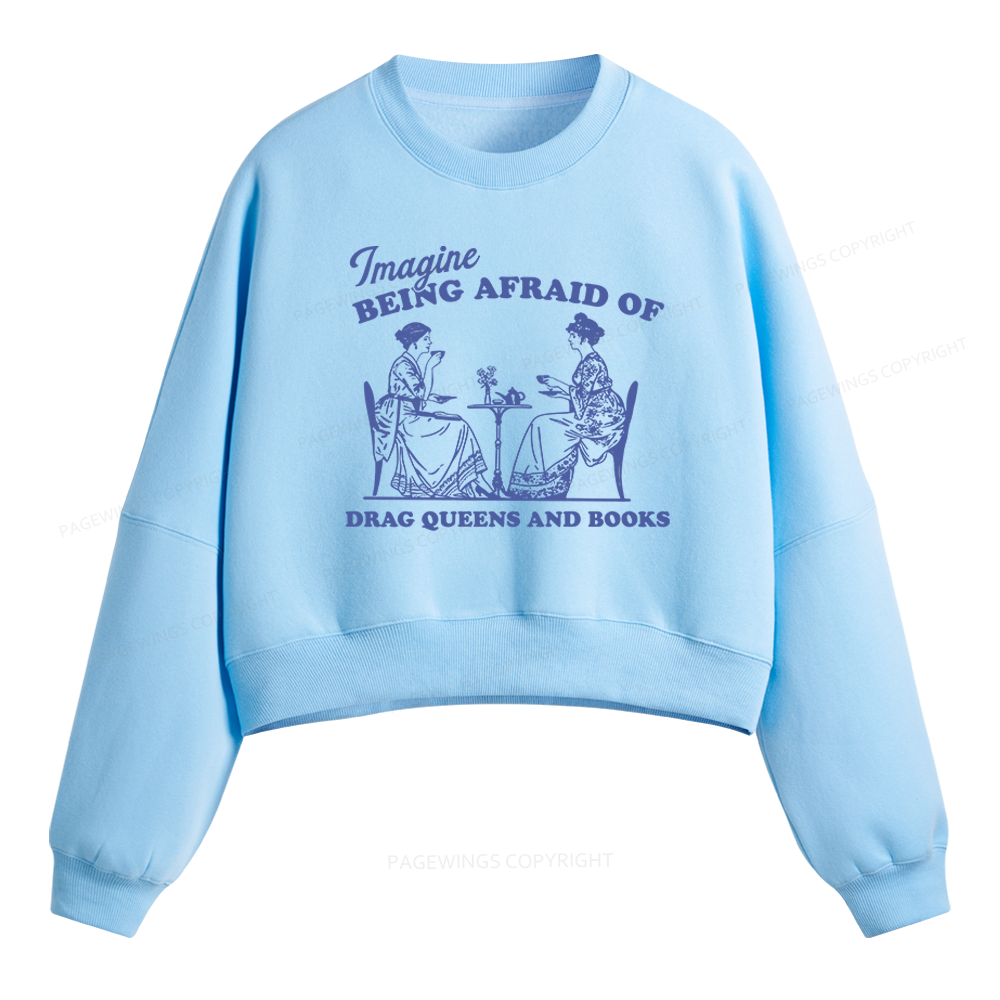 Pagewings Drag Queens Fleece Crop Sweatshirt