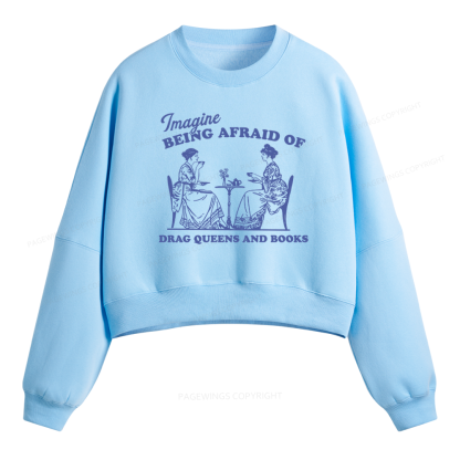 Pagewings Drag Queens Fleece Crop Sweatshirt
