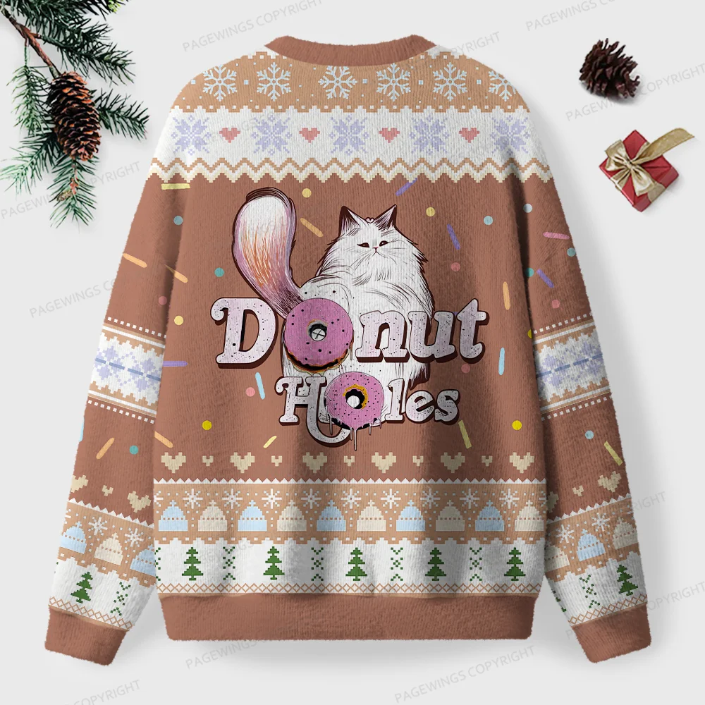 Pagewings Donut Holes Unisex Ugly Knit Sweatshirt